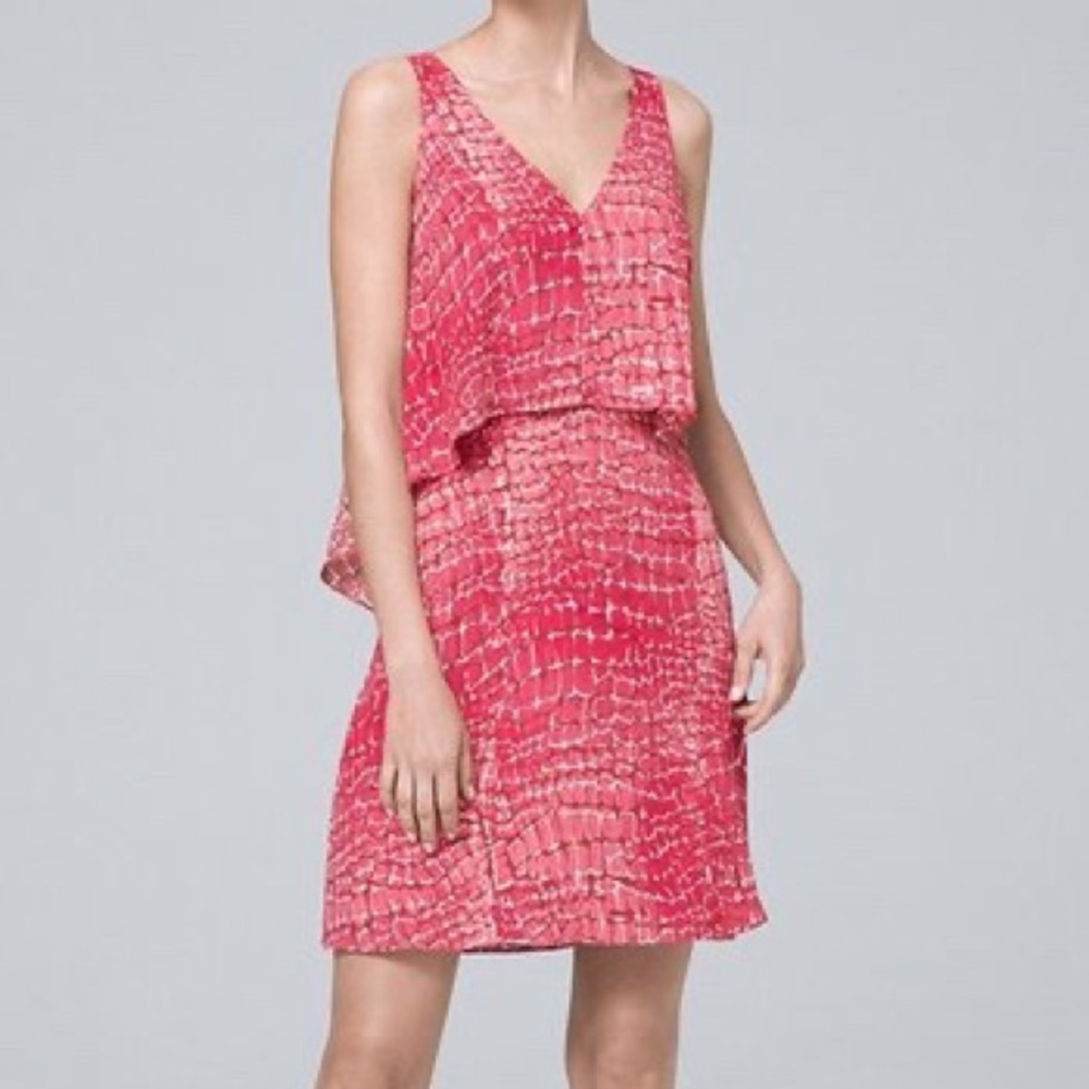 Coral Snake Angle-Tiered Sleeveless Shift Dress L